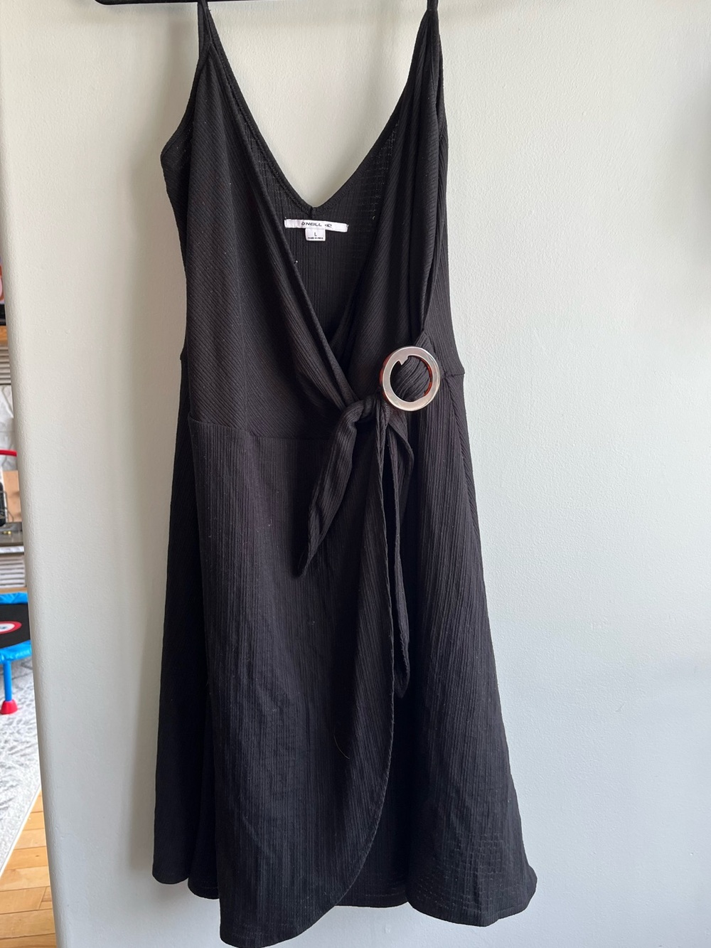 O’neill Black Wrap Beach Cover up Dress